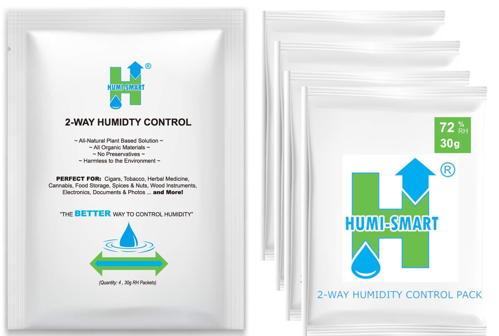 Humi-Smart 2-Way Control 72% RH 30g 4-Pack