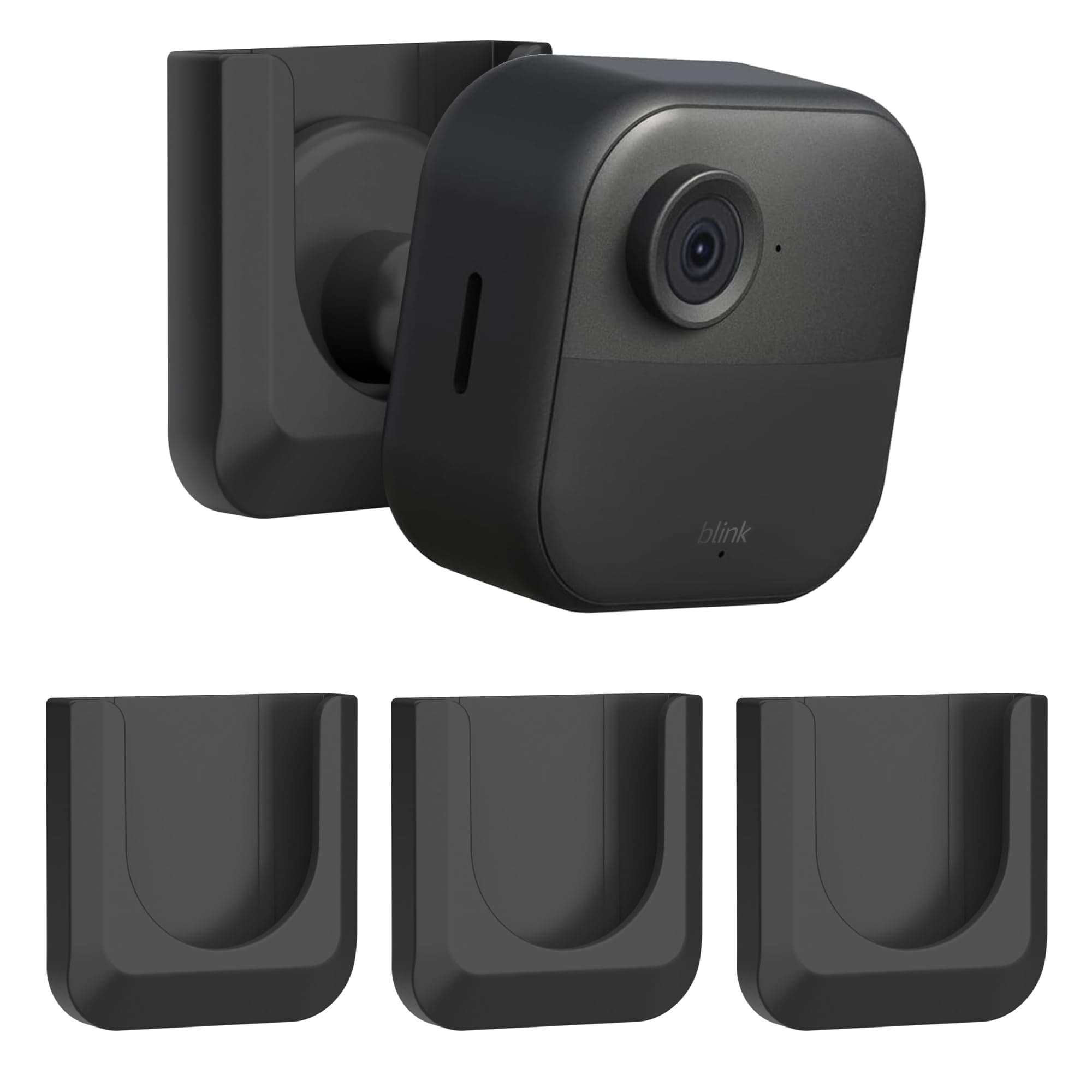 Blink Camera No Drill Wall Mount Bracket for Blink Outdoor 4/ Outdoor 2K+ / Blink Mini 2/Blink Indoor Camera,No Screw Adhesive Blink Camera Mount for Blink Indoor 3Pack (Camera Not Included) Black
