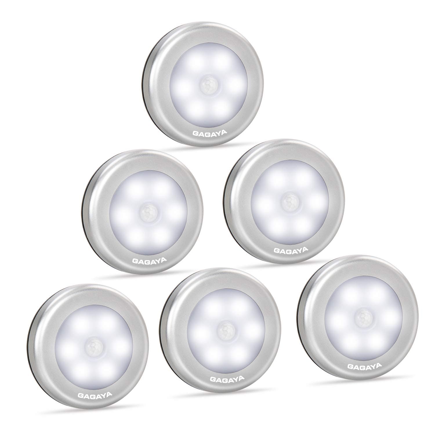 LED Motion Sensor Light Battery Operated, Closet Lights, Stick on Light for Closet, Hallway, Stair, Step, Cabinet, Kitchen, Garage, Bathroom, Wireless Wall Lamp for Home Indoor (6 Pack White Light)