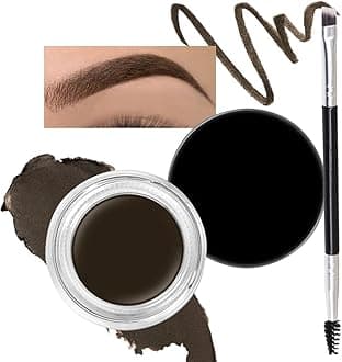 evpct Ebony Eyebrow Powder Pomade Gel Shaper Makeup Kit with Dual-ended Brush, Eyebrow Stencils Kit for Women Shaping, Eye Brow Pomade Stencil Shaper Tinting kits for Women, Long Lasting Waterproof