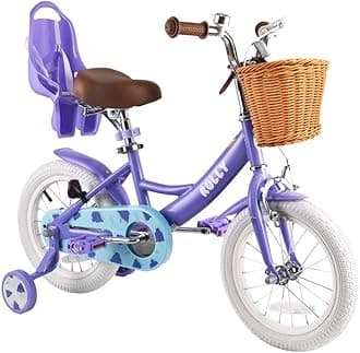 RULLY Fruit Kids Bike 12 14 16 Inch Bicycle for Girls Ages 2-7 Years, Training Wheels Included, Girl Bikes with Basket & Doll Seat | 12, 14, 16, Inch, Bicycle