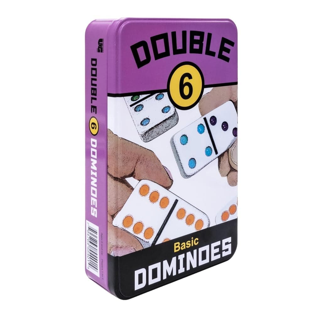 University Games Double 6 Dominoes Tin, White