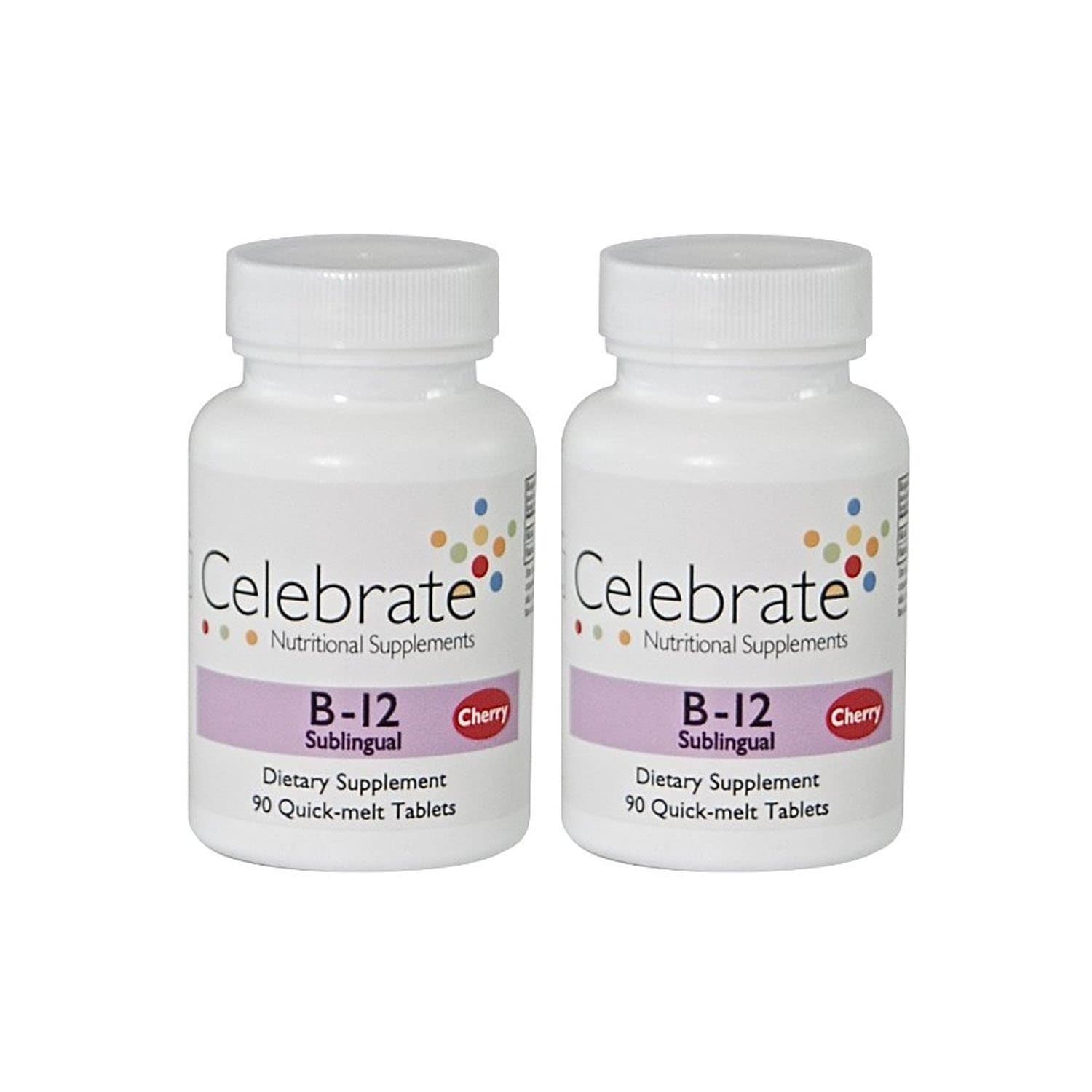 Celebrate Vitamins B-12 Sublingual Cherry 90 Count (2 Pack)