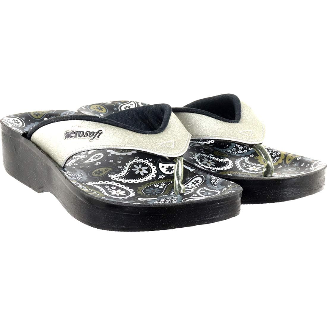 AerosoftWomen's Black Flip-Flops (862)
