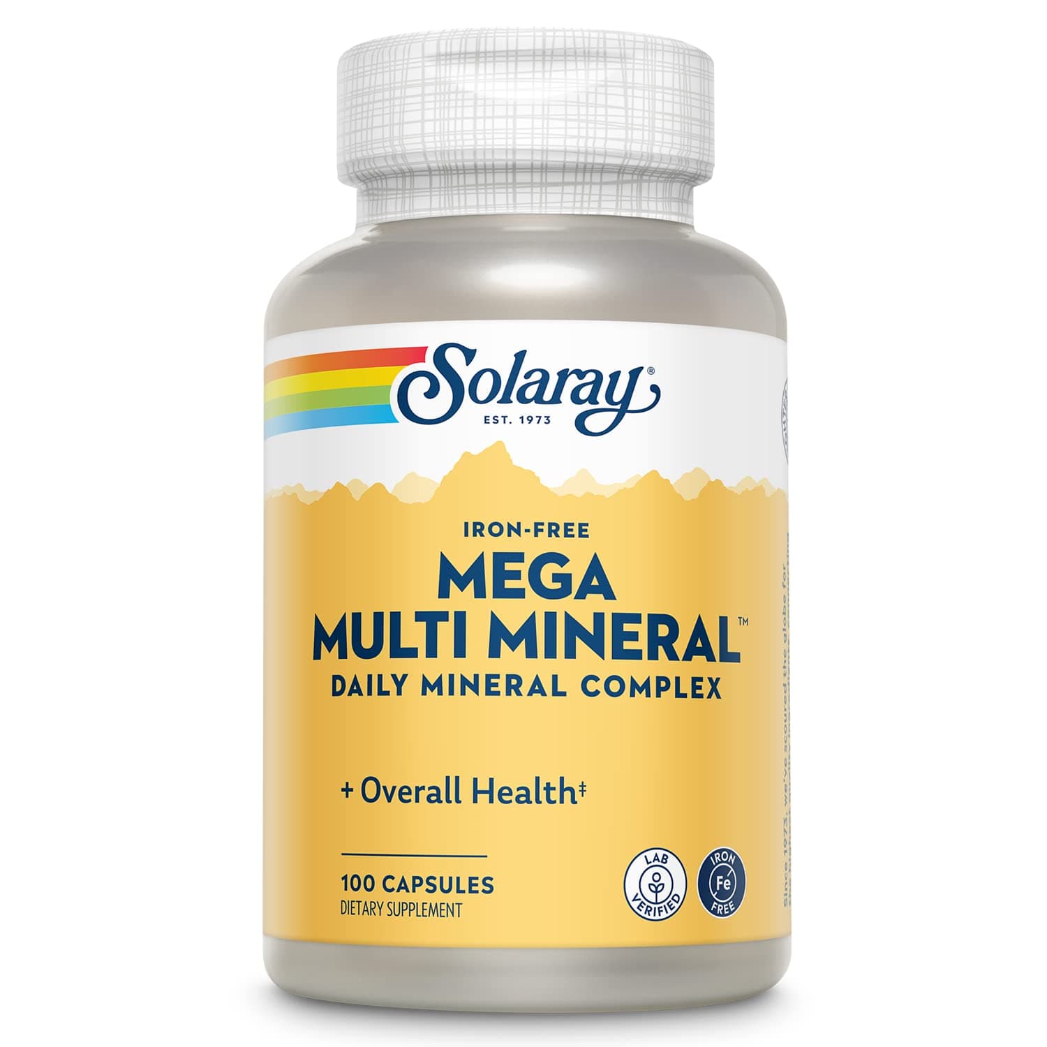 Solaray, Mega Multi Mineral, Iron Free, 100 Capsules