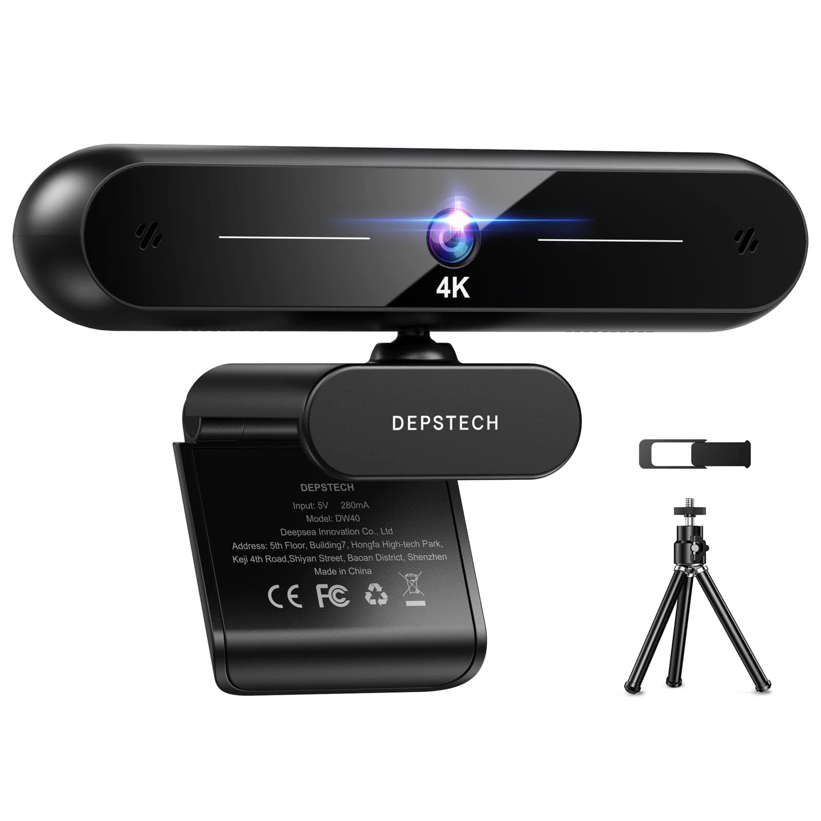DEPSTECH4K Webcam, Webcam for PC with Dual Microphone Autofocus 8MP HD Webcam with Sony Sensor, Privacy Cover and Tripod, USB Computer Streaming Webcam for Laptop PC/Video Call/Skype/Zoom