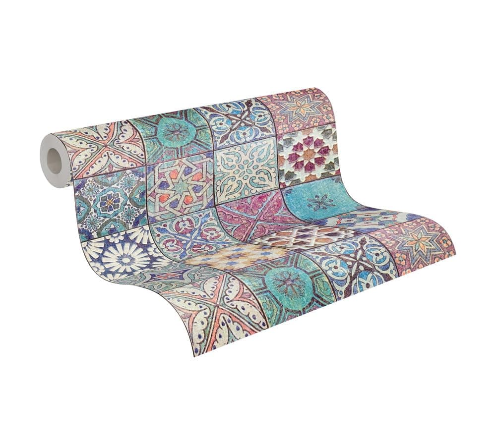 A.S. Creation Bude Moroccan Tile Effect Wallpaper 36205-1 Multicoloured