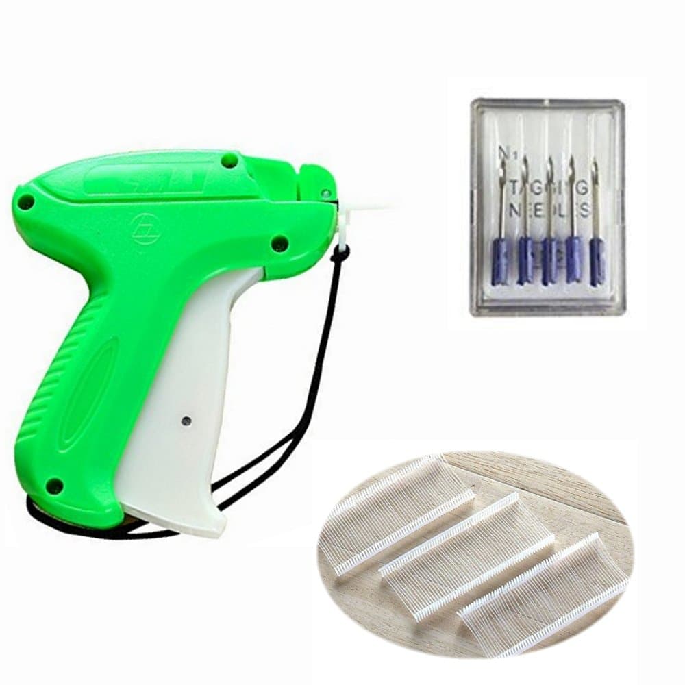 CHSYOO Labeling Gun + 5 Spare Needles + 5000 Stitching Threads (5cm Long), Label Gun for Clothing Socks Hats Trade