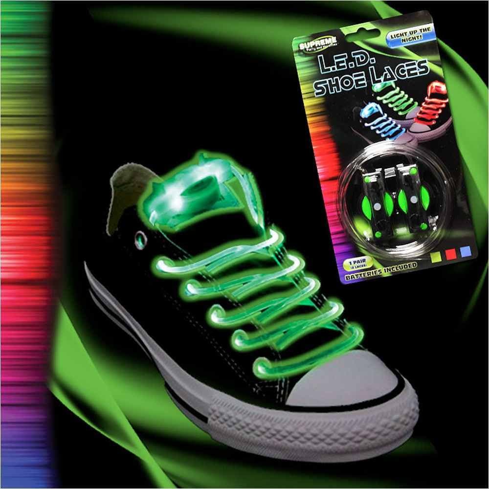 Green Light-Up LED Shoe Laces - One Size