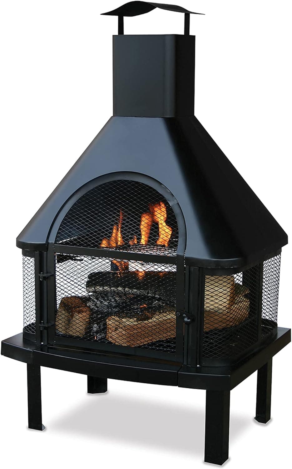 Uniflame Firehouse with Chimney, Black