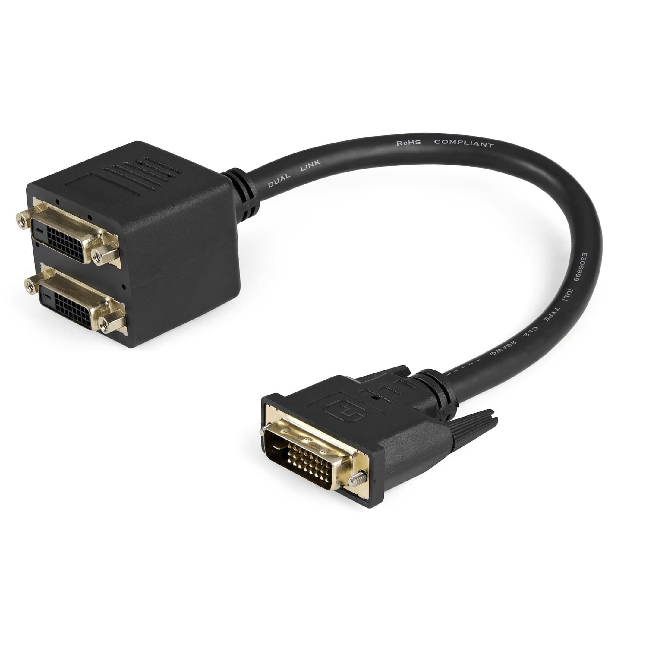StarTech.com DVI-D to 2x DVI-D Splitter Cable / 30cm/1x DVI-D (25-Pin) Male to 2x DVI-D (25-Pin) Female / Distribution Cable / Splitter / Black DVISPL1DD