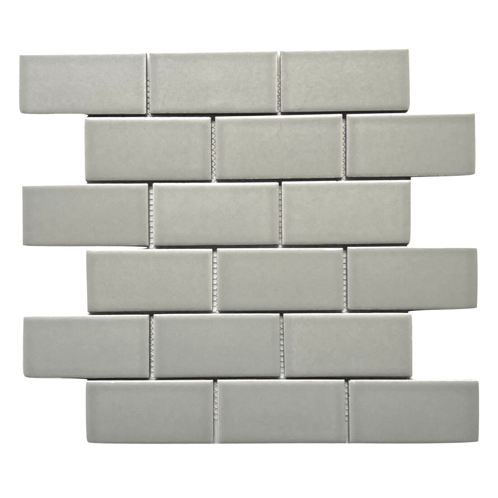 2x4 Gray Matte Subway Ceramic Tile Kitchen Backsplash Bathroom (10 Sheet Pack)