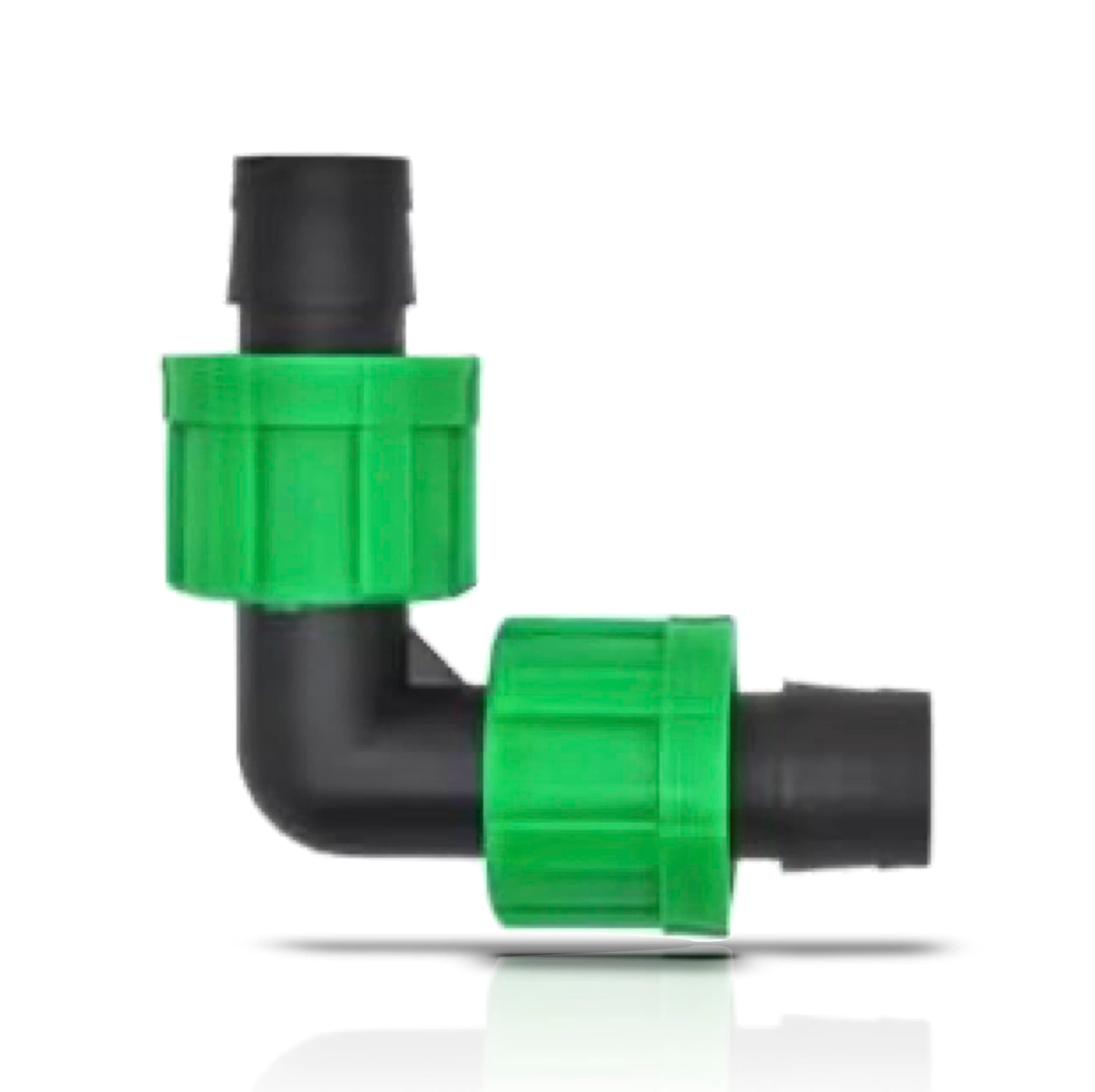 (10-Pack) Drip Irrigation Elbow 1/2" Universal Perma Connector Barbed Locking Fitting - Fits All Brands 16-17mm Drip Tape AG Tubing (10, Elbow)