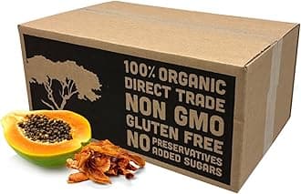 Mavuno Harvest Papaya Dried Fruit Snacks | Organic Dried Papaya Slices | Gluten Free Healthy Snacks for Kids and Adults | No Sugar Added, Vegan, Non GMO, Direct Trade | Bulk 10 Pounds