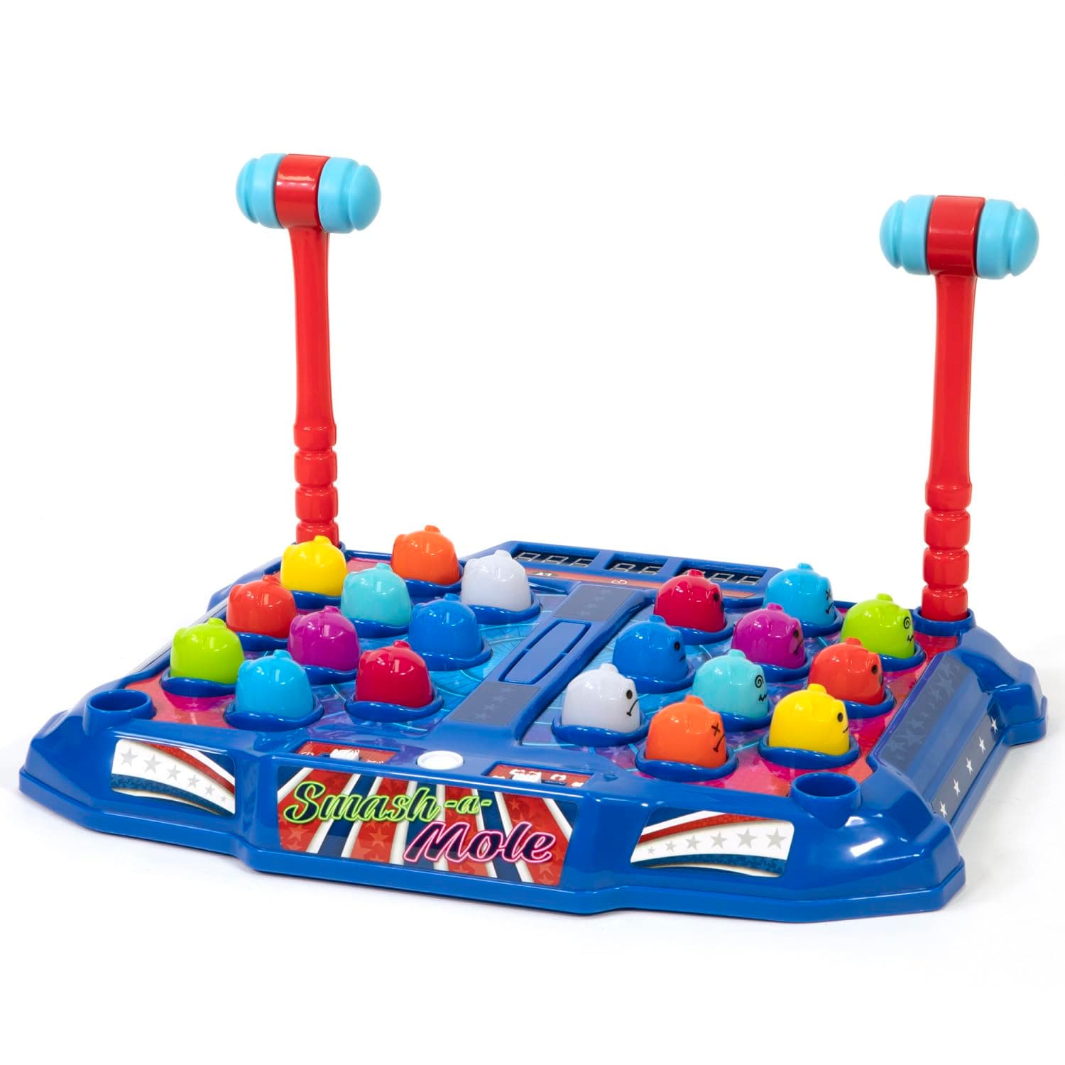 Retro Arcade: Electronic Smash-A-Mole - Tabletop Game, Moles Light Up, 4 Playing Modes, 1-2 Players, Ages 6+