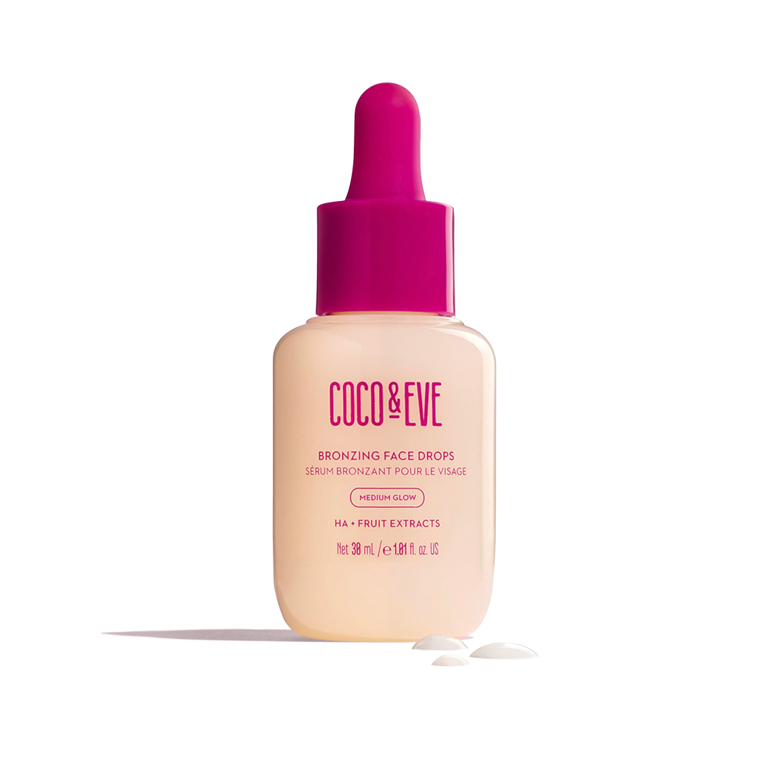 - Coco & Eve Self Tanning Drops (Medium) - Customizable Gradual Face Tanner, Hydrating Bronzing Drops with Hyaluronic Acid for a Natural, Glowing Sunless Tan, Vegan, Cruelty Free | 1 Fl Oz