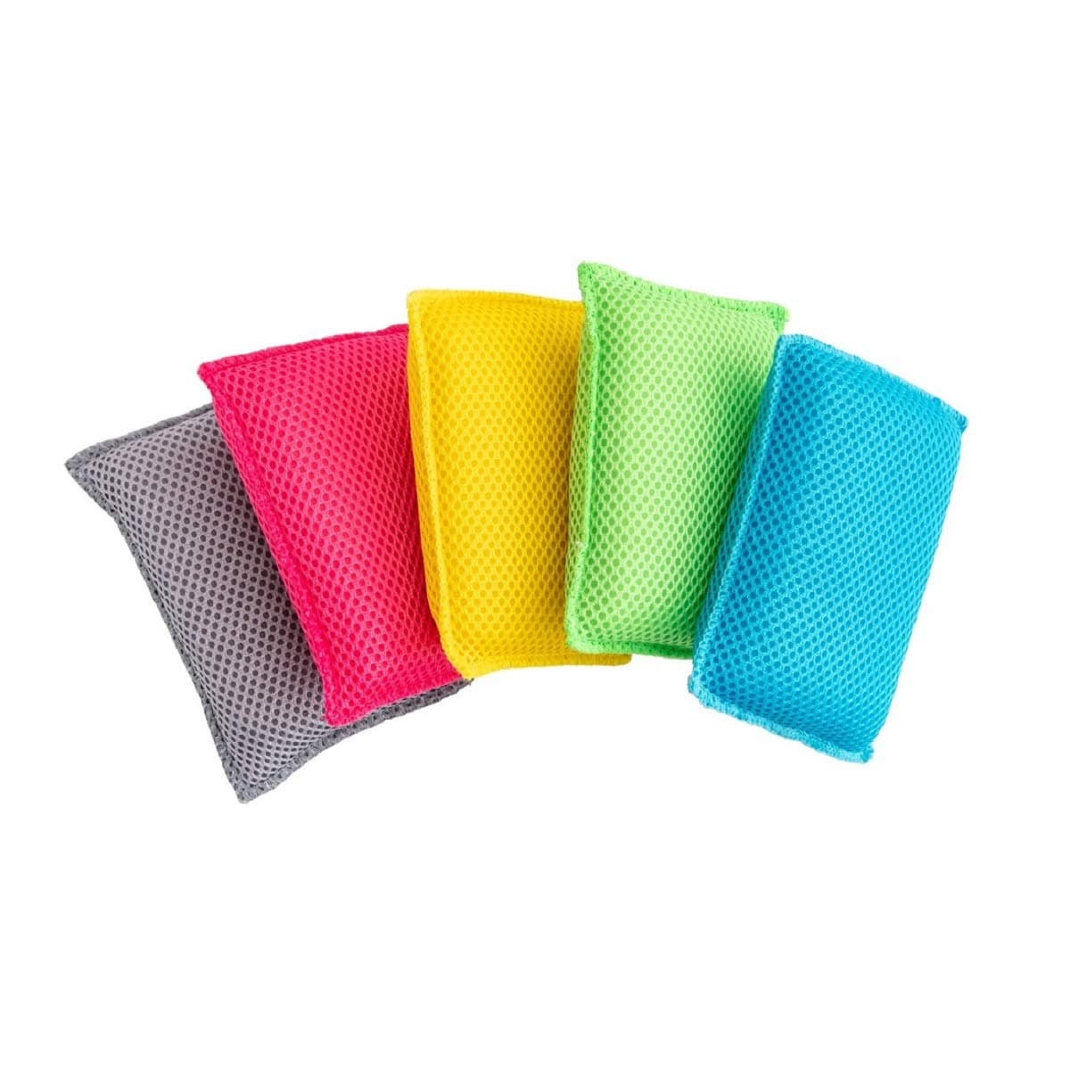 Addis Super Sponge 518489, 5 Pack - 100% Microfibre, Non-Scratch, Multi-Colored Cleaning Sponges for Various Surfaces