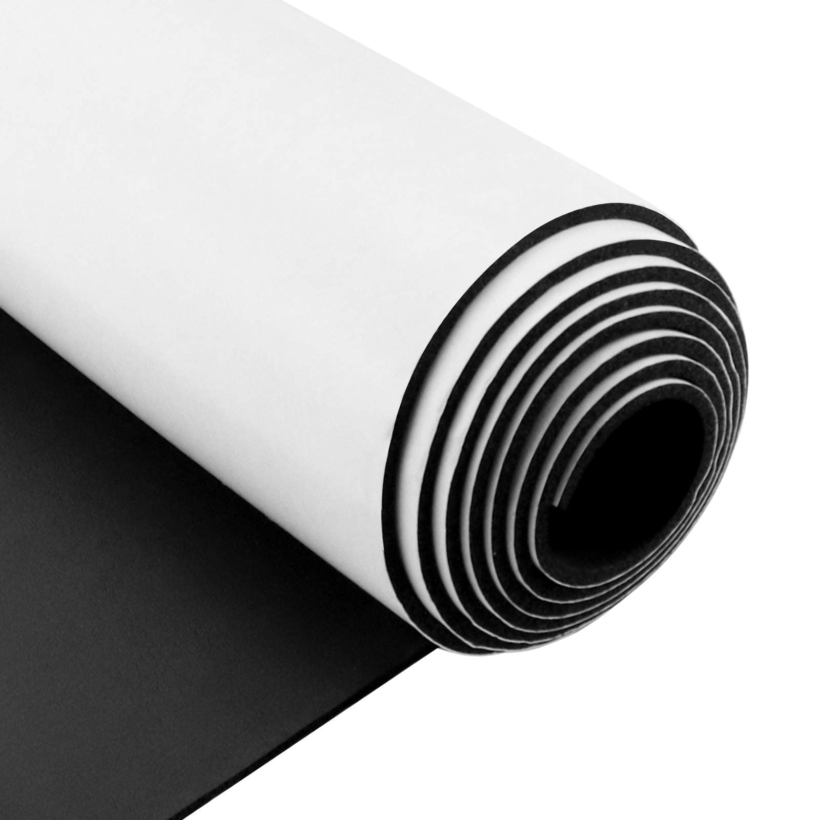 Storystore Foam Insulation Neoprene Sheets with Adhesive,Multi-Function Soundproof Large Marine Closed Cell Neoprene Rubber Roll (W：12 Inch T:1/8 Inch L:59 Inch,Black)