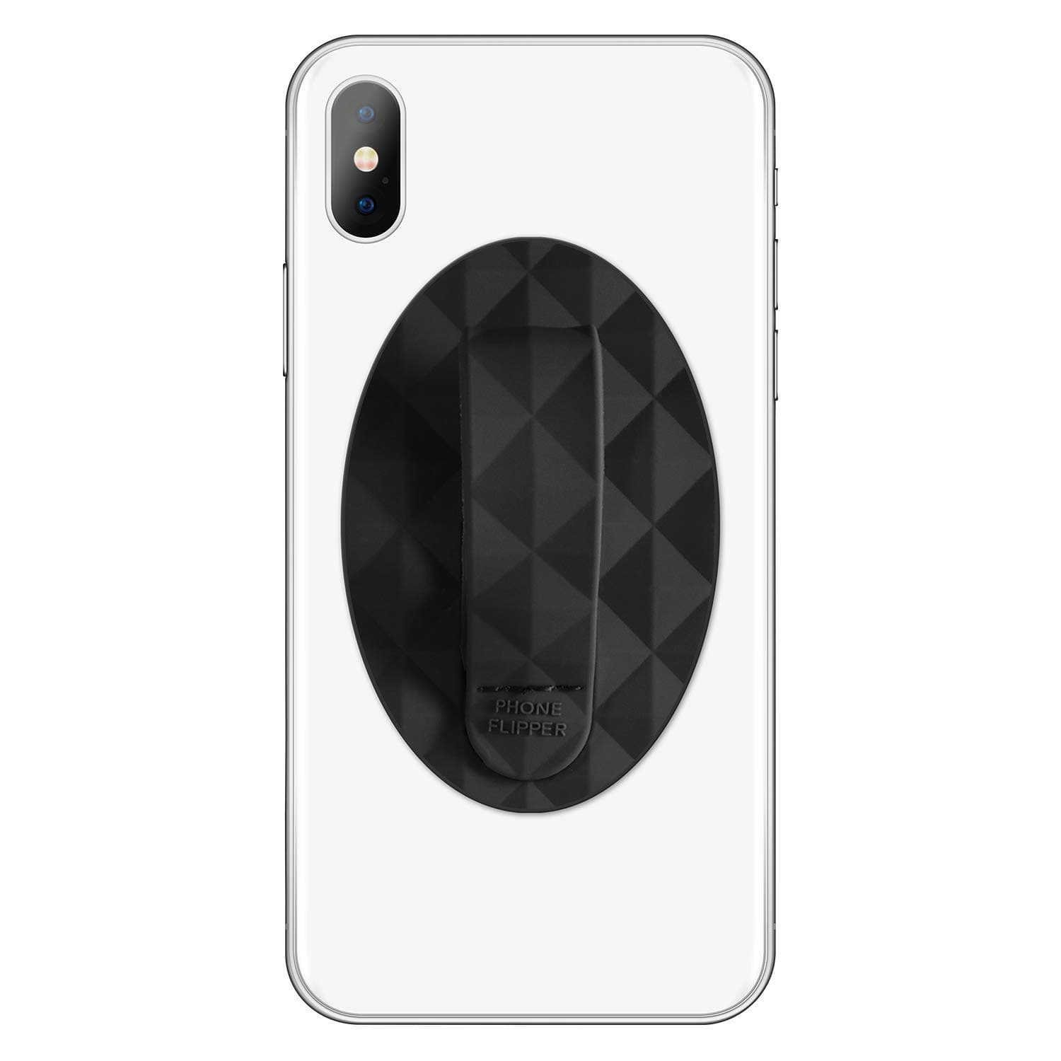 Phone Holder for Hand iPhone Compatible Grip Finger Strap | Works with All Tablets and Smartphones | Comfortable, Secure and Stylish | Black Diamond