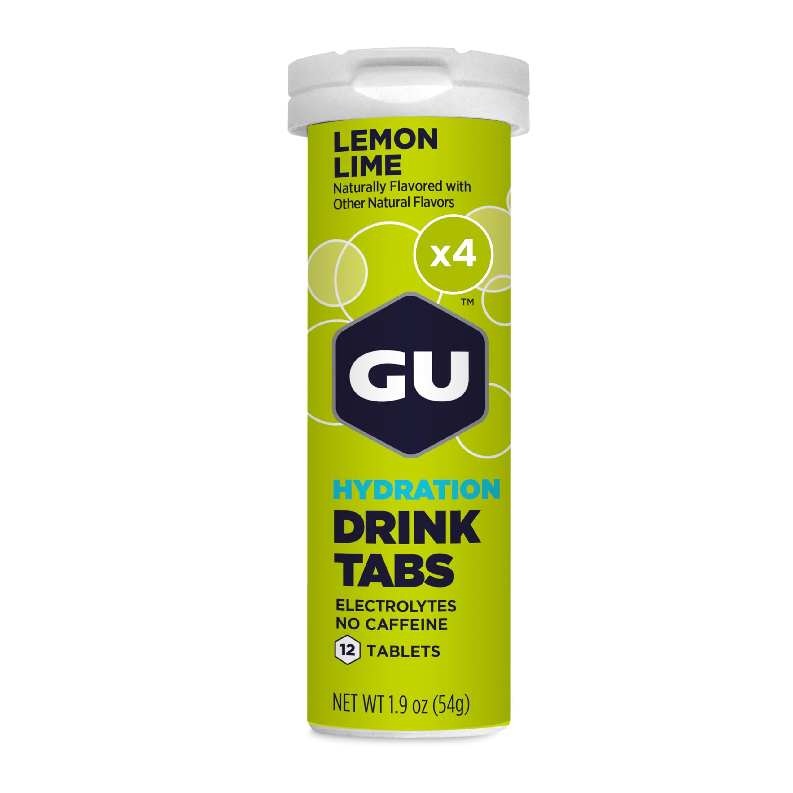 GU Energy Hydration Electrolyte Drink Tablets, (Lemon Lime, 4-Count)