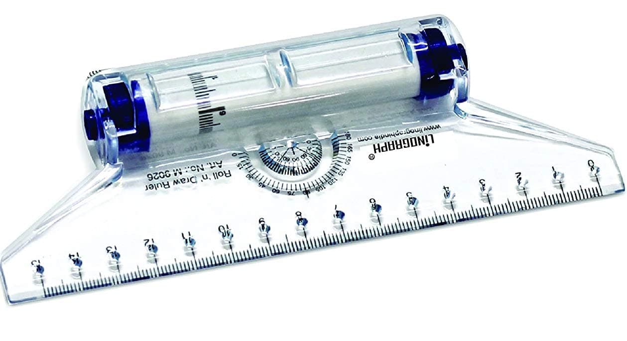 Qatalitic Deepak Linograph Roller Scales (Multicolour, 15 Cm)