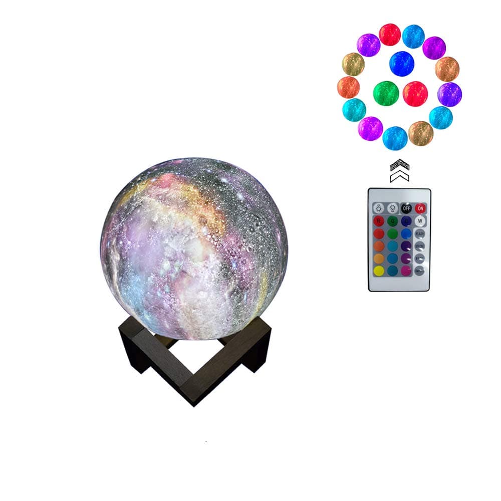 3D Moon Lamp Light, Night Light 16 Colors 3D Galaxy LED Lamp Remote & Touch Control USB Rechargeable, Room Décor for Birthday Party Kids Baby Gifts(3.2inch)