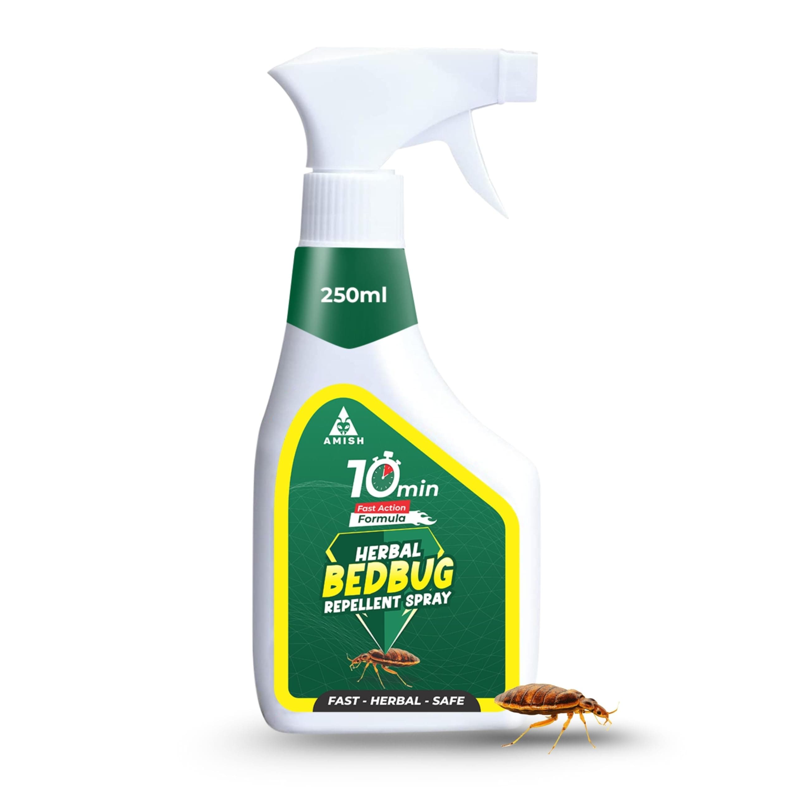 Amish Herbal Bedbug Spray 250ml | Powerful Bed Bugs Repel Spray for Bed, Mattress & Furniture | Organic Khatmal Repellent for Home | Odorless Herbal Pest Control
