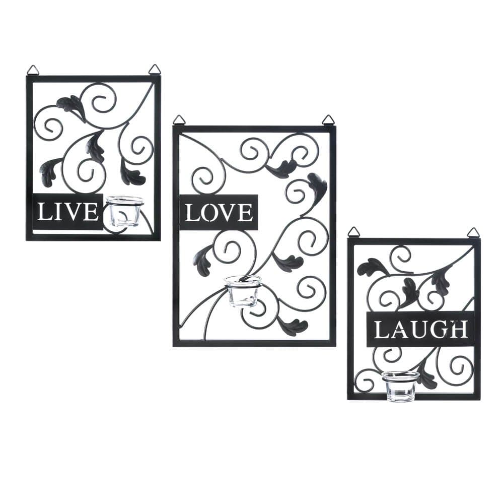 Live, Laugh, Love Wall Sconce Set (3 Piece)