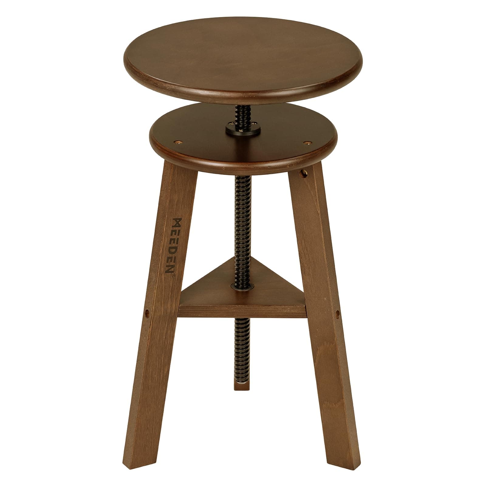 MEEDEN Walnut Drafting Stool with Solid Beech Wood, Height Adjustable Artist Studio Stool, Bar Stool, Office & Kitchen Stool, Perfect for Studio, Home Use, Bars