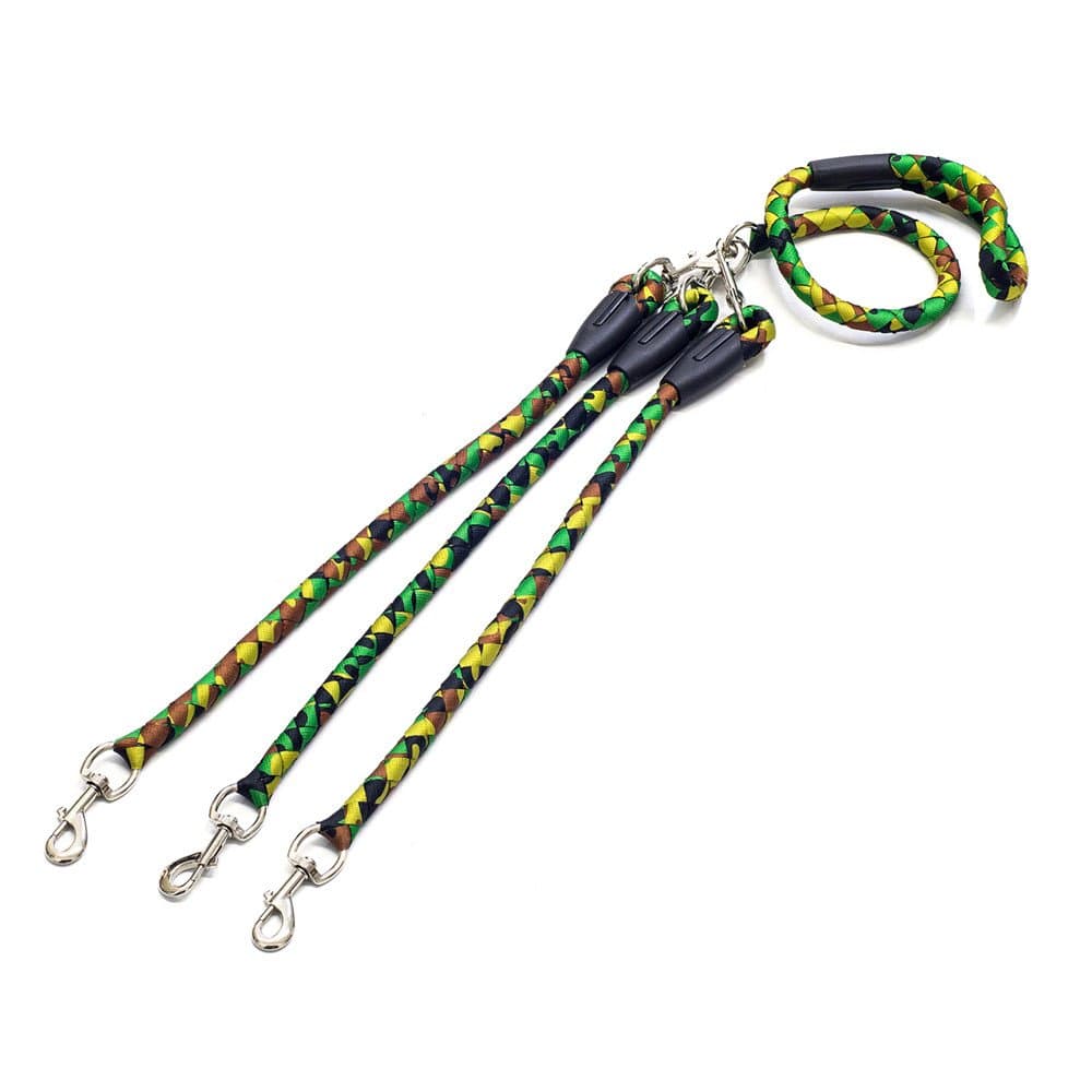 OxyPlay 3 Way Dog Leash,Heavy Duty No Tangle Adjustable Detachable Triple Dog Coupler, for 1/2 / 3 Medium & Large Dogs Pet