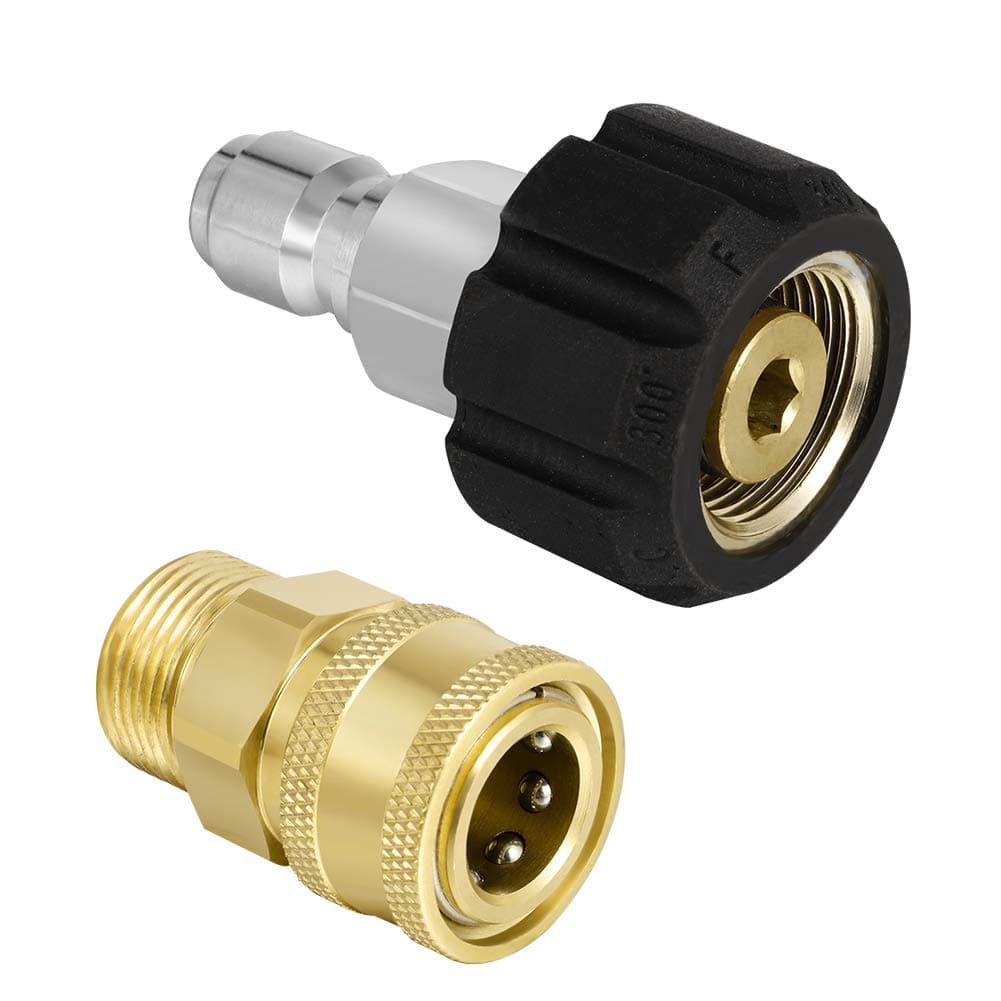 M22-14 Pressure Washer Adapter Set,3/8 Quick Connect Swivel Accessories Adaptors, High-Pressure Water Gun Male Sprayer Pipe Hose Fitting