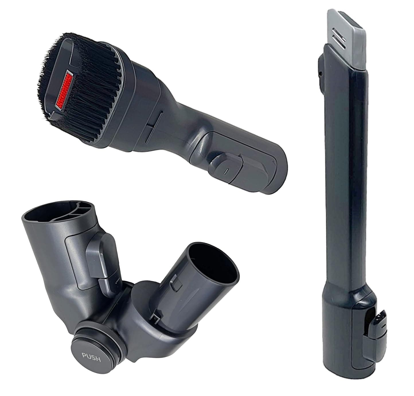 SCREENTRONICS 3 PC Set Combination Soft Brush with Crevice Head & Flexible Tool Dust Attachment Compatible Replacement for Samsung Jet 60 75 75+ 90 Series Cordless Stick Vacuum Cleaner