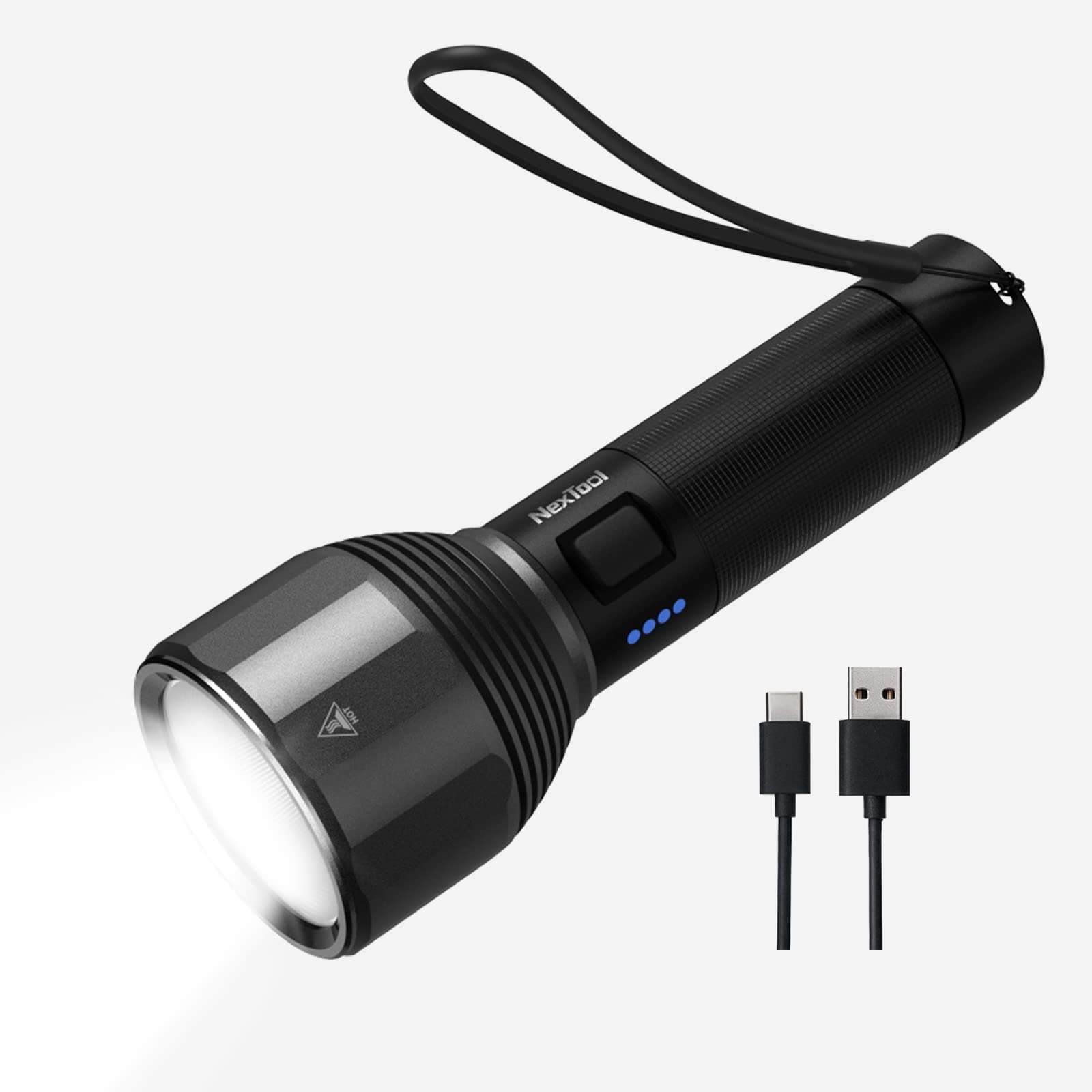 Rechargeable Led Flashlight 2000 High Lumens, 5 Modes 5000mAh Battery Included Flashlights Torch, IPX7 Waterproof EDC Flashlight for Camping, Emergency, Power Outages, Hiking