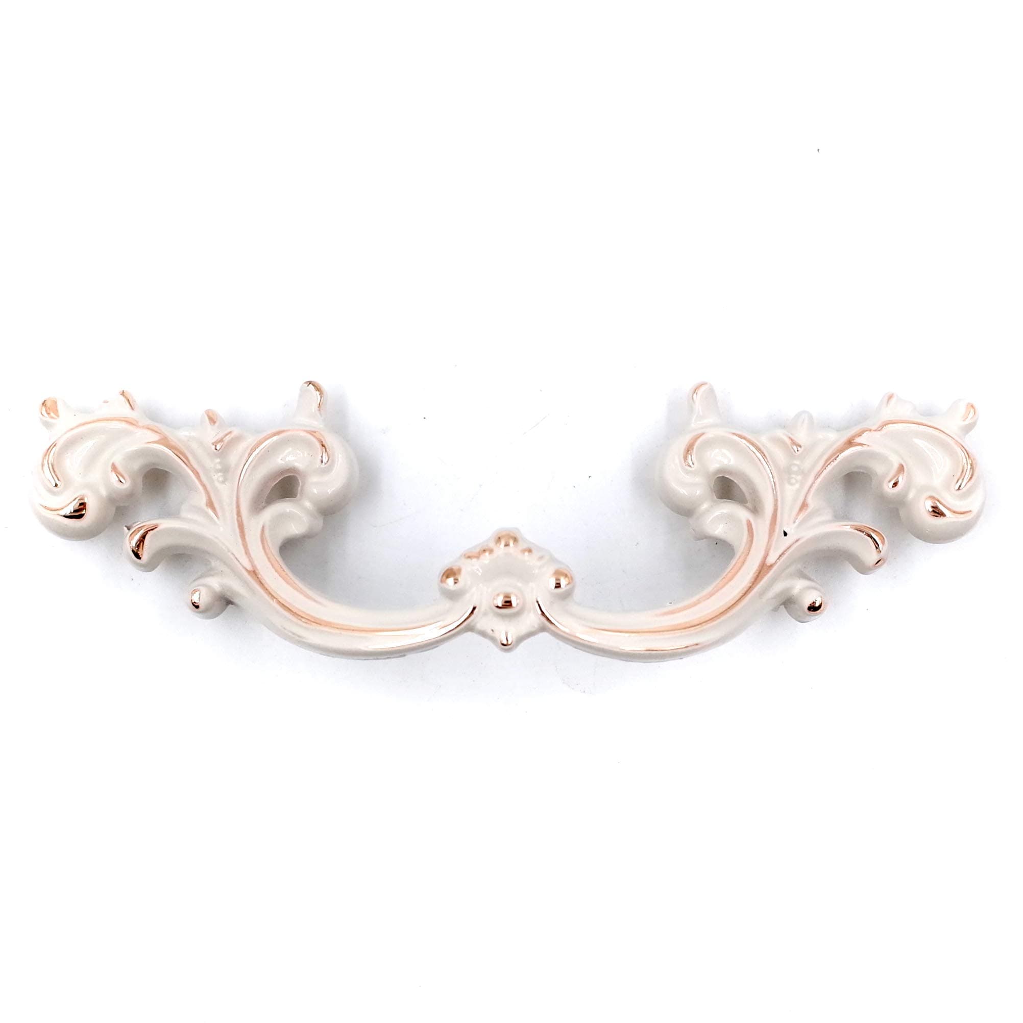 Jetland French Provincial Drawer Pulls - 6-Pack, Ivory White, 3" Hole Centers, Vintage Shabby Chic Pulls for Dresser Nightstand Cabinet, PW1619W76