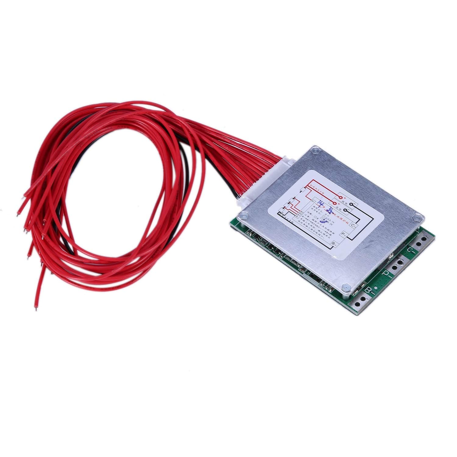 Liseng 14S 52V 35A Lithium Battery Charging Protect Module, BMS PCB Board for E-Bike EScooter Balance Charging, Over-Discharge, Temperature Protection