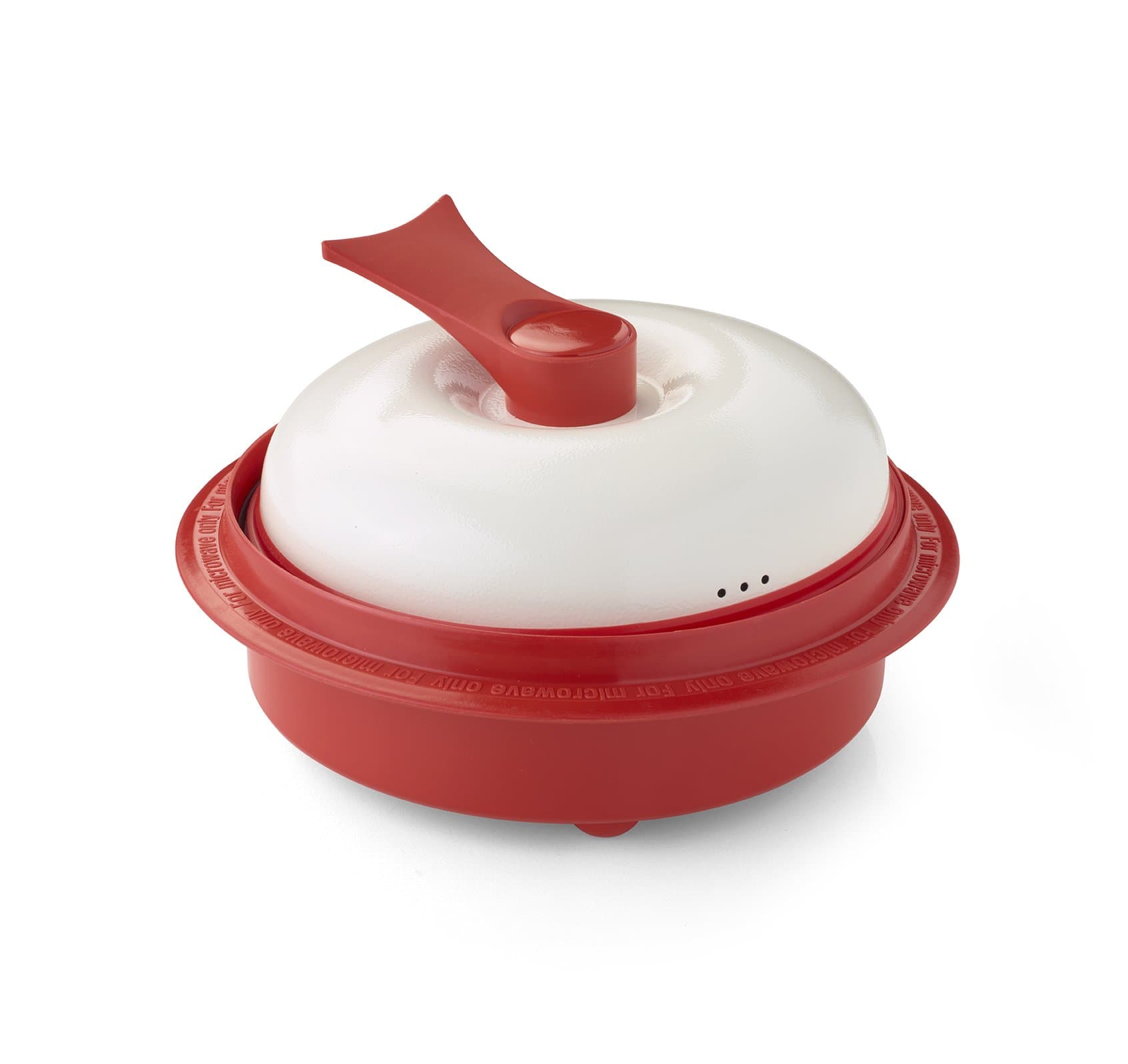 Range Mate Pro Nonstick Microwave 5-in-1 Grill Pot/Pan Cookware Set "As Seen On TV" (Grill, Bake, Roast, Saute, Steam, Poach, & One Pot Meals) (Red)