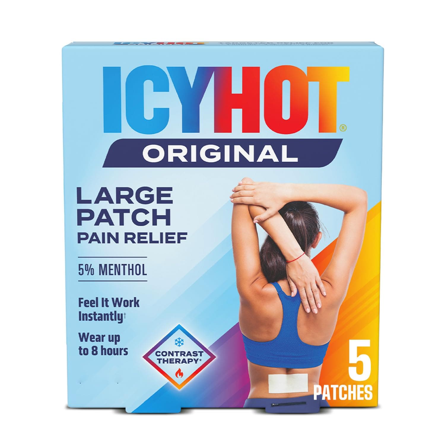 Medicated Patch Extra Strength Pain Relief Patch for Back or Large Area, 5 Count