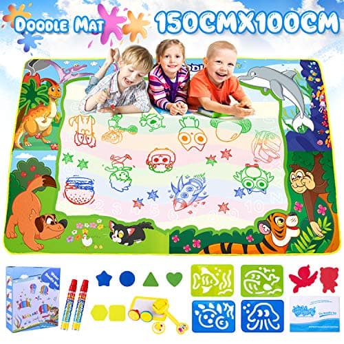 Ezire Magic Doodle Mat 60 X 40 Inches Extra Large Water Drawing Doodling Mat Mess Free Water Magic Mat Coloring Painting Mat Educational Toy Gift for Kids Toddlers Boys Girls