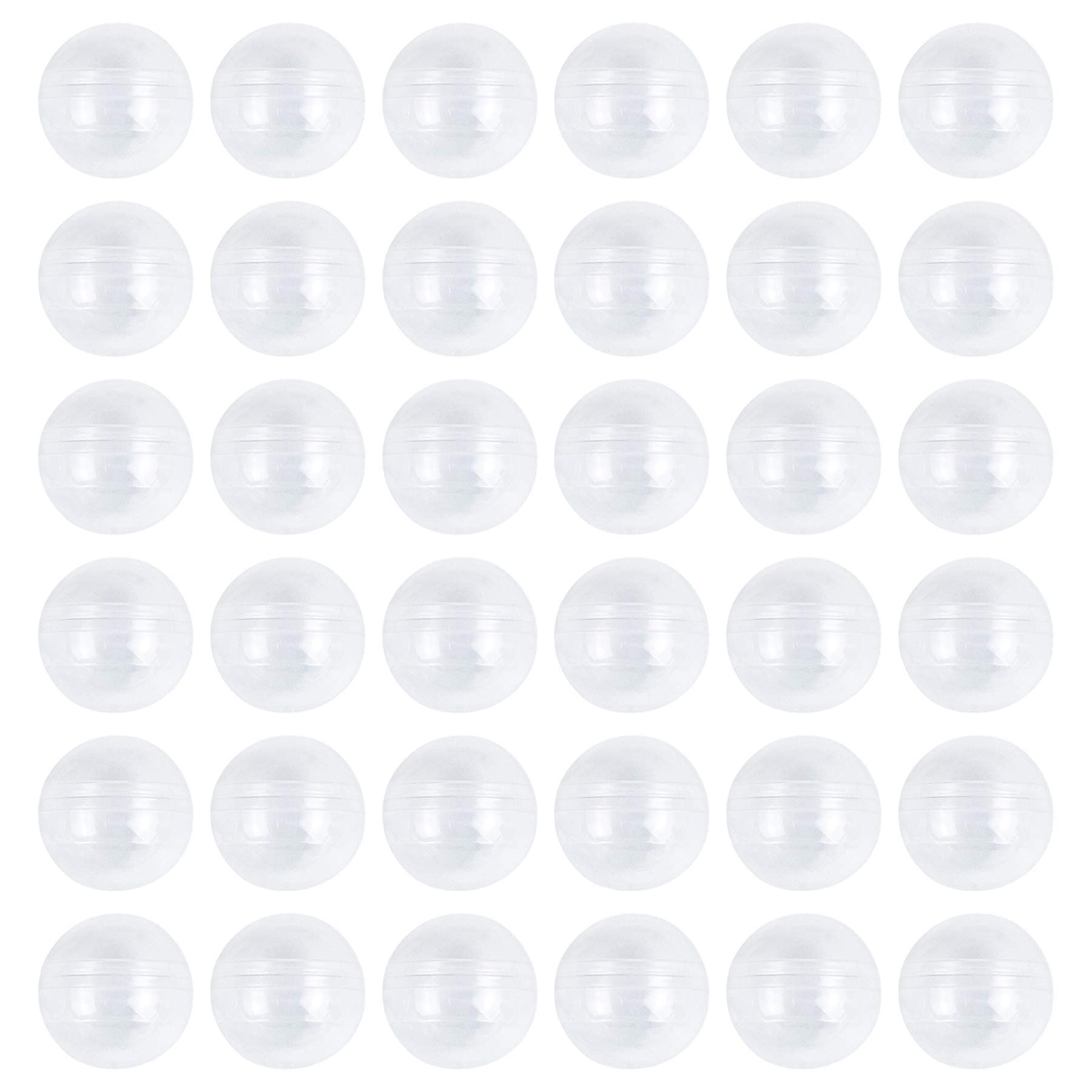 AUEAR, 200 Pcs Vending Machine Capsules Small Clear Empty Round Cases for Gumball Containers Stands Molds Hidden Surprise Treasure Inserts for Party Favors 1.1 Inch