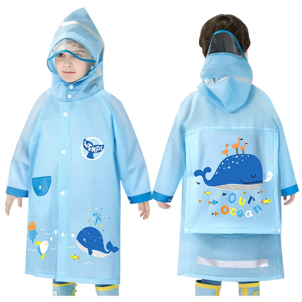 Kids Raincoat Toddler Rain Poncho Girls Boys Rain Coat Hooded Waterproof Rain Jacket Children Rain Suit 2-8 Years