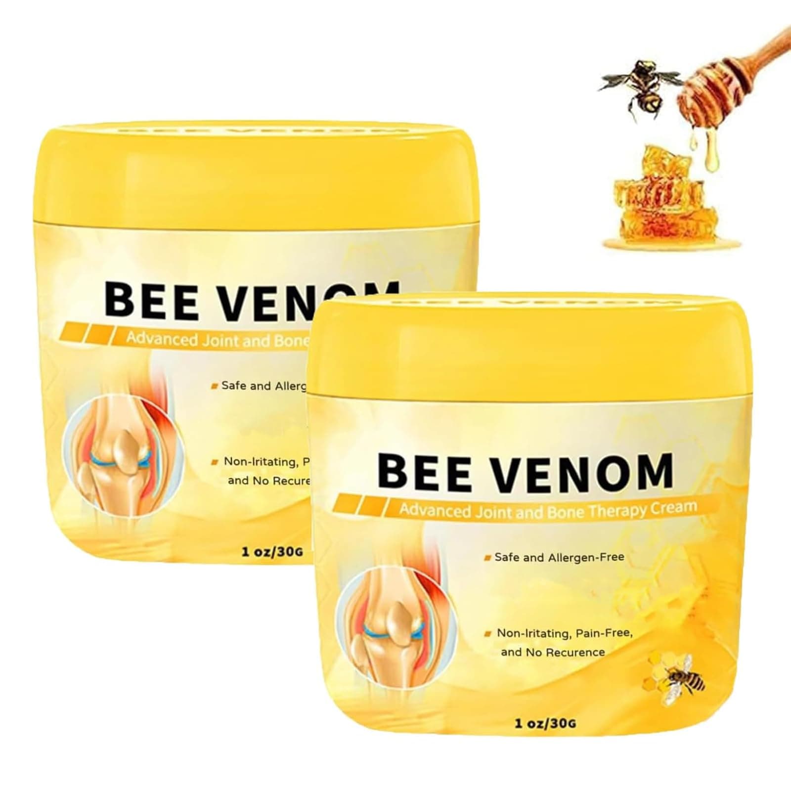 2PCS Bee Venom Advanced Joint and Bone Cream, New Bee Venom Advanced Joint CreamJoint Cream Relief for Neck, Waist, Back Hand Feet and Leg