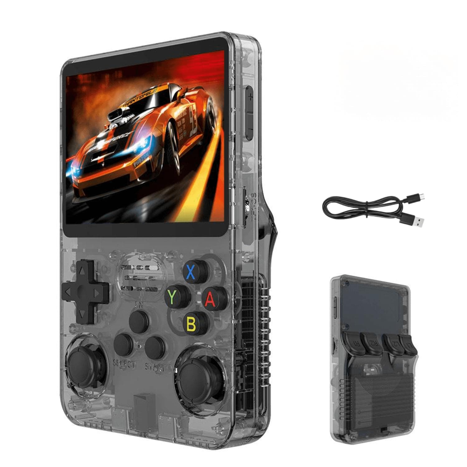 Green Retro Handheld Game Console | 3.5inch IPS Screen | R36S Portable Pocket Arcade 10+ Mainstream Emulator 128G TF Card | 15000+ R40S Pro (Gray)