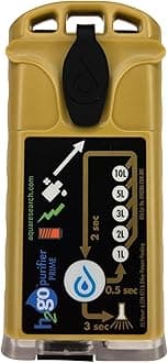 H2gO Prime Survival Water Purifier, 5 mg/L, Camping Water Purifier, Tactical Survival Gear, Emergency Water Filtration, Hiking Gear Essential with Virtually Unlimited Purification