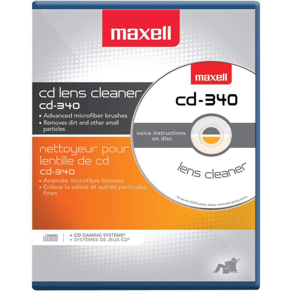 MaxellCD Lens Cleaner CD Laser Lens Cleaner Disc with Microfiber Brushes and Instructions from Maxell