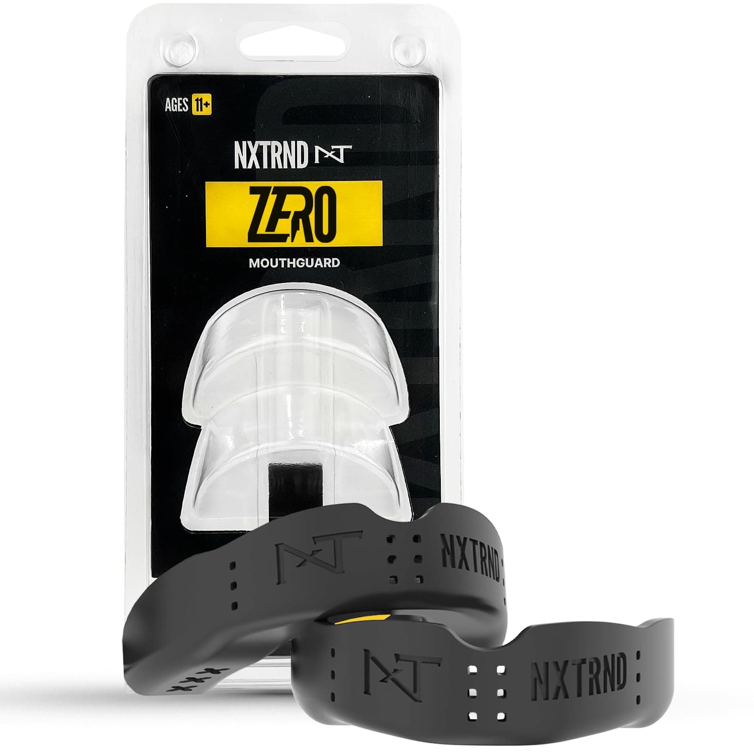 2 Pack Nxtrnd Zero Mouth Guard, Ultra Thin Mouthpiece (Black)
