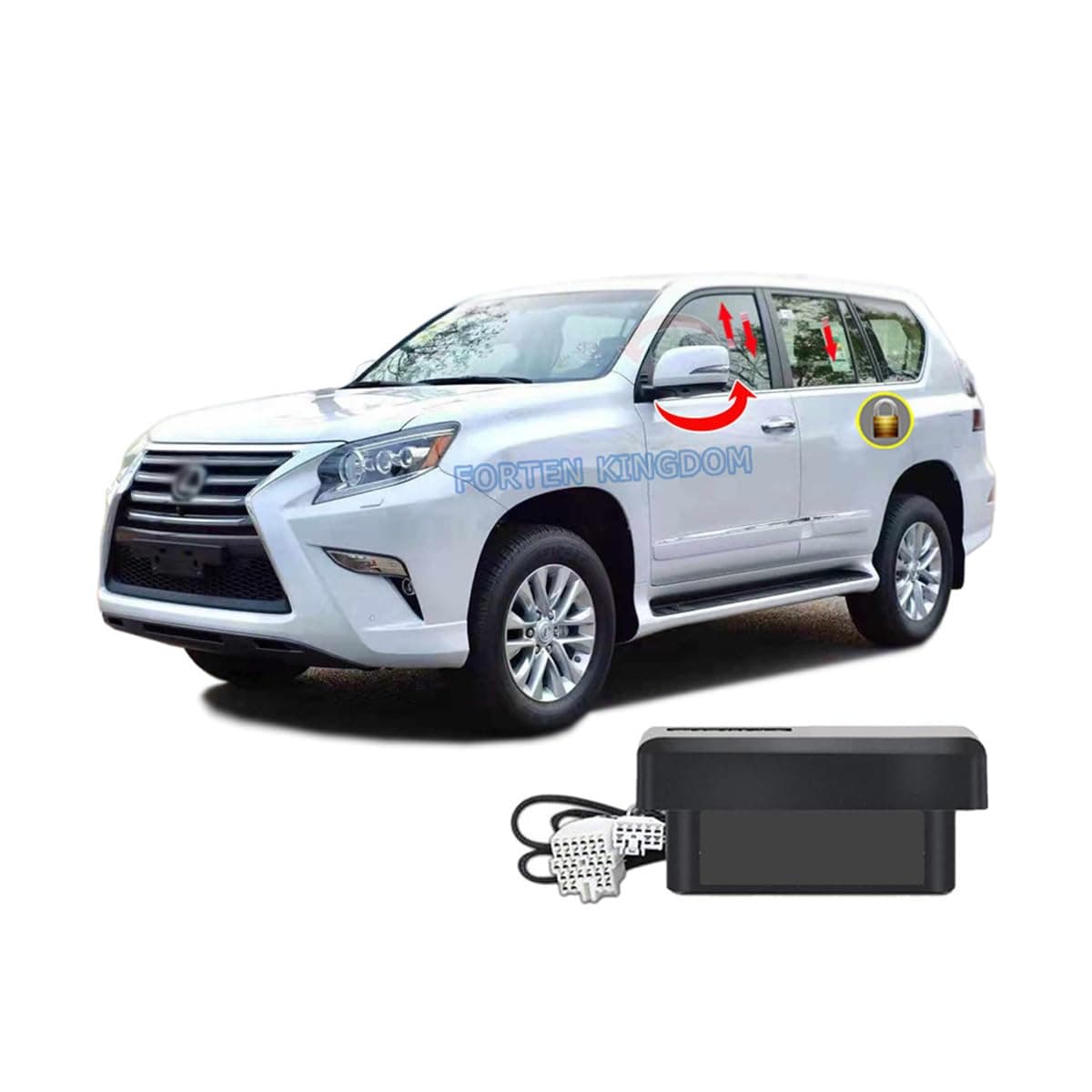 OBD GX 460 Car Auto Window Closer Open Side Mirror folder unfold and Speed Lock Kit For Lexus GX GX400 GX460 2020-2022