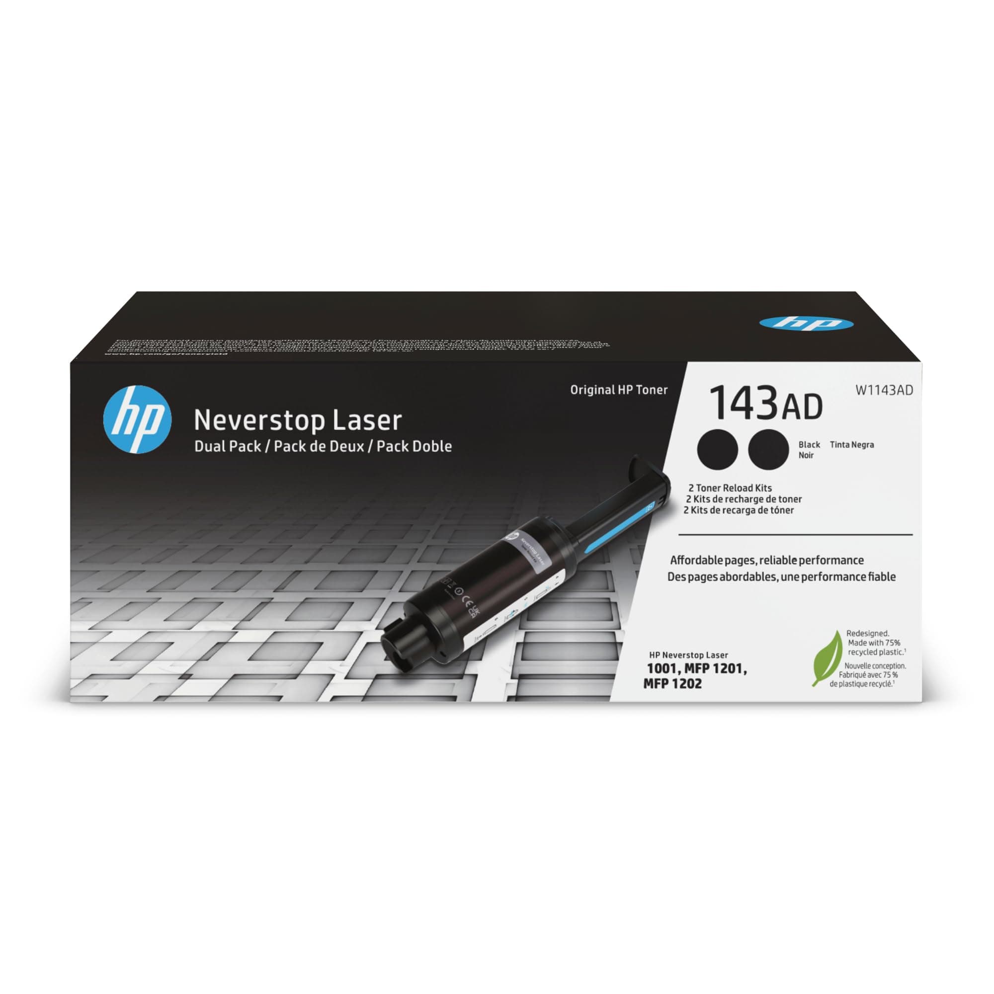 143AD | W1143AD | Toner | Black Reload Kit | 2 Pack