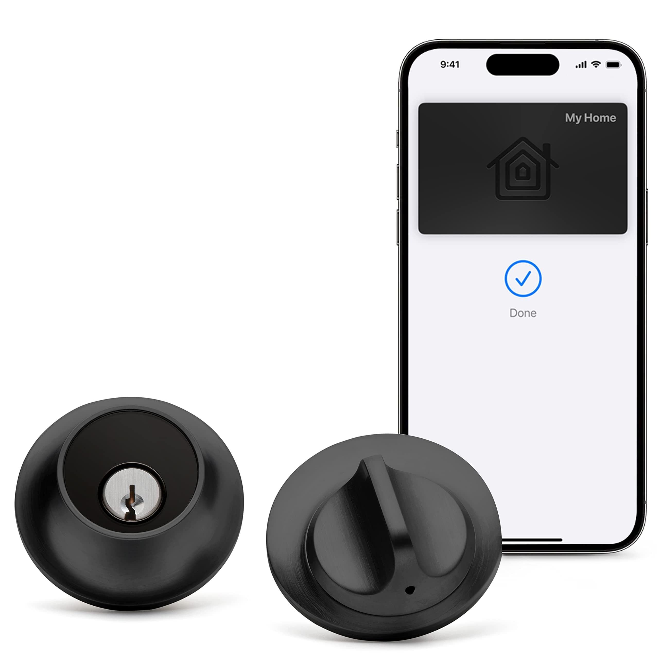 Level Lock+ Smart Lock Plus Apple Home Keys - Smart Deadbolt for Keyless Entry - Includes Key Cards - Works with iOS, Android, Apple HomeKit (Matte Black)