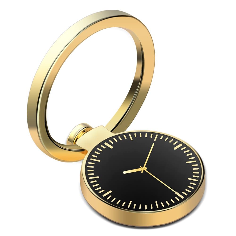 Cell Phone Finger Ring Stand,DIGITWHLE Clock Phone Ring Holder 360° 180° Ring Grip Mount Kickstand for iPhoneX 8 7/7 Plus,Samsung Galaxy S8/S7,Tablet,ipad,Fit Magnetic Car Mount-Gold