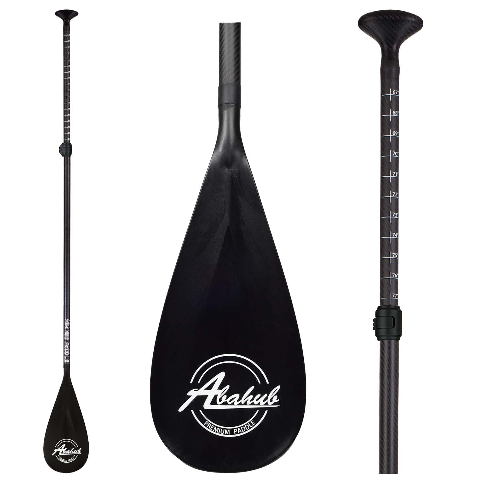 Carbon SUP Paddles, 1 x 3 Section Adjustable 67" - 86" Carbon Fiber Shaft, Lightweight Stand-up Paddle Oars for Paddleboards, with a Carrying Bag
